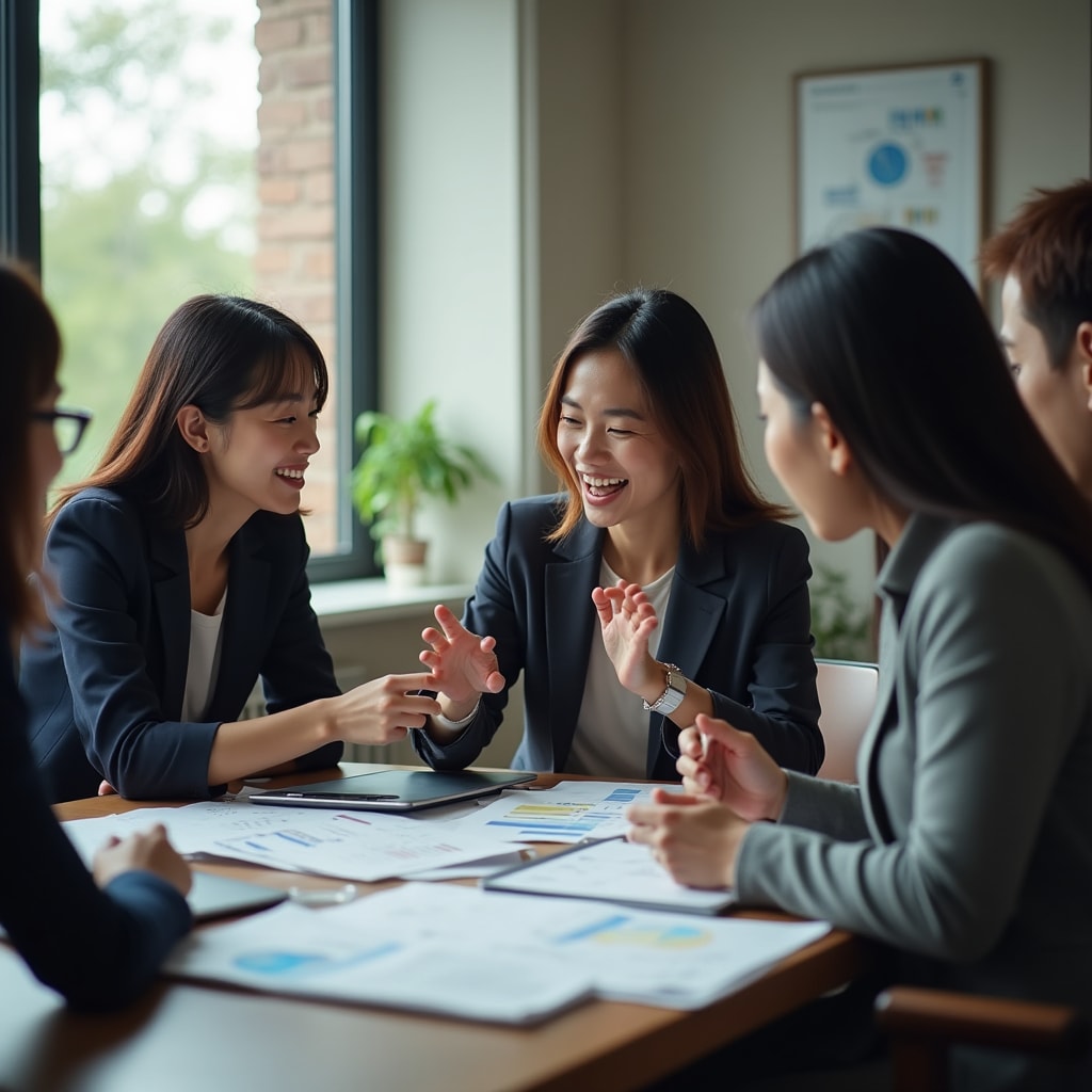 Nonprofit team collaborating on community projects